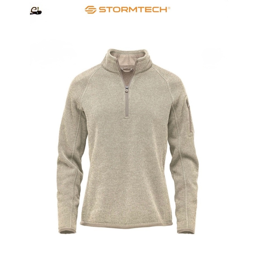 NEW Stormtech Womens Avalante 1/4 Zip Pullover Fleece Sweater Khaki Size M